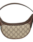 (WMNS) GCCI Ophidia Retro Logo Stripe Webbing Canvas Armpit Ebony / Brown Shoulder Bag -IWG-