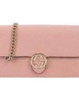 (WMNS) GCCI Logo Double G Leather WOC Chain Shoulder Messenger Bag Pink Classic -CAOG-