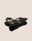 CHRISTIAN DOR BLACK LEATHER GAUCHO SADDLE HANDBAG