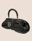 CHRISTIAN DOR BLACK LEATHER KARENINA BAG
