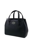 Christian DOR CD Logo Handbag Black Vintage hfanr