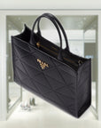 Large leather PRD Symbole bag with topstitching