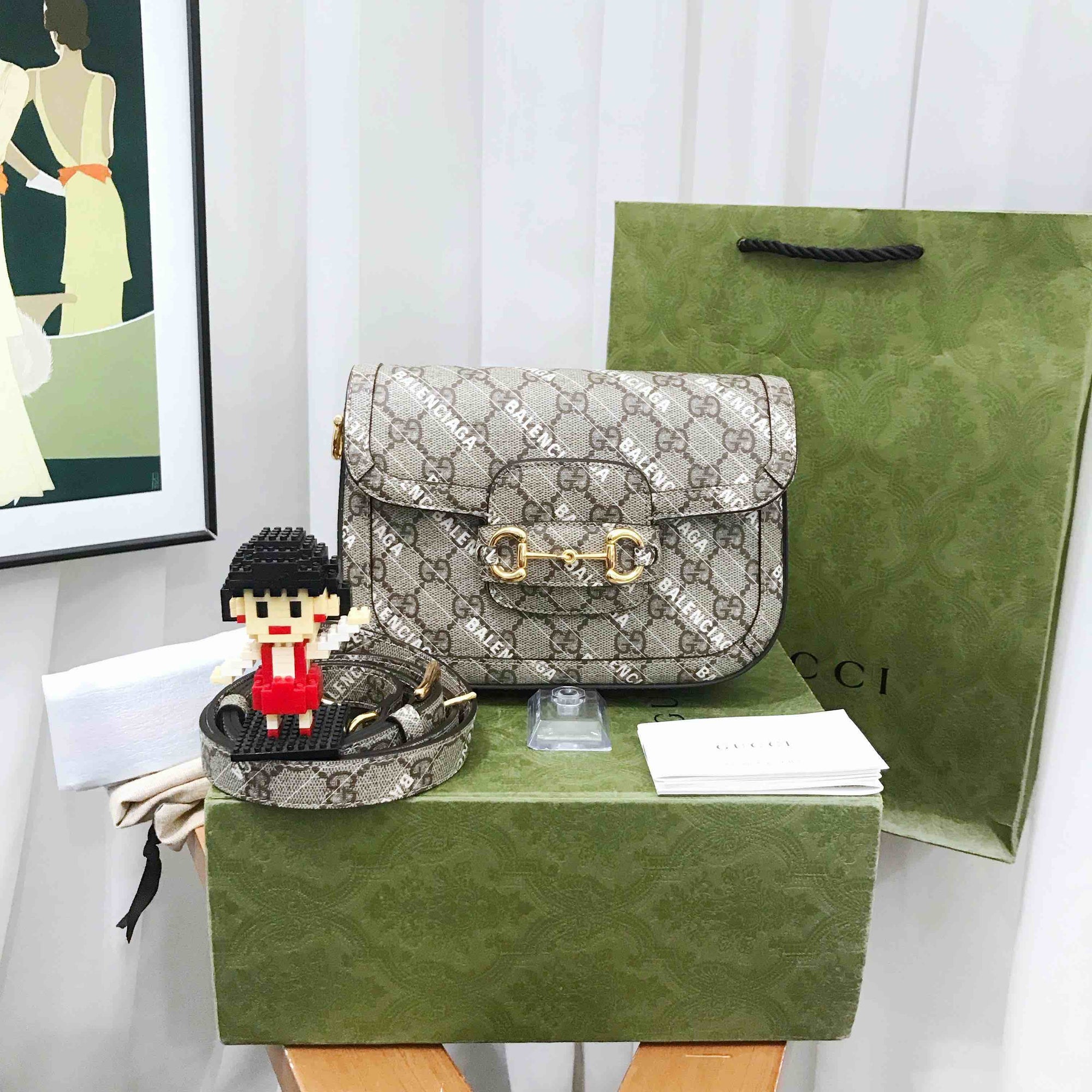 GCCI Beige Mini Saddle Bag