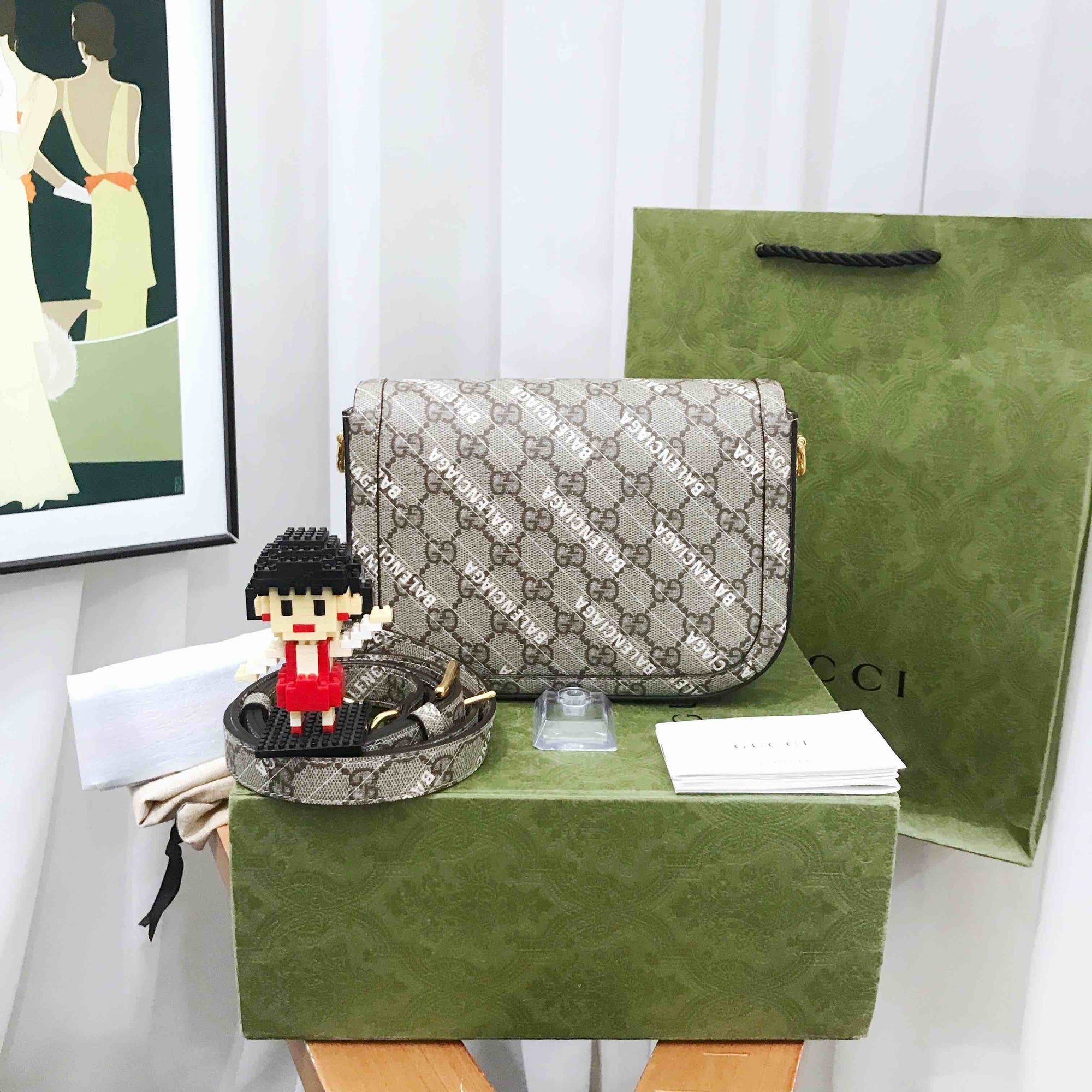 GCCI Beige Mini Saddle Bag