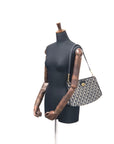 Christian DOR Trotter CD Logo Jacquard Leather Shoulder bag Navy Vintage ftcg