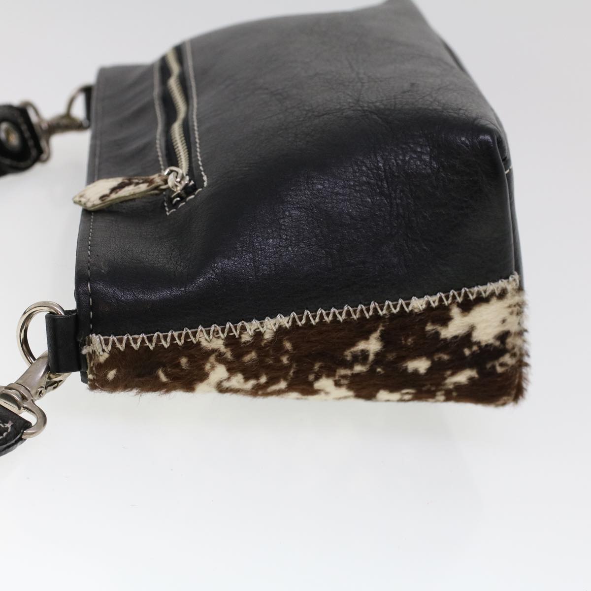 BBERRY Blue Label Shoulder Bag Harako leather Brown Auth ti
