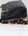BBERRY Blue Label Shoulder Bag Harako leather Brown Auth ti