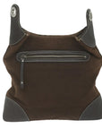 BBERRY Blue Label Shoulder Bag Canvas Brown Auth ti