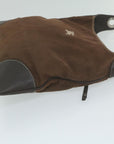 BBERRY Blue Label Shoulder Bag Canvas Brown Auth ti