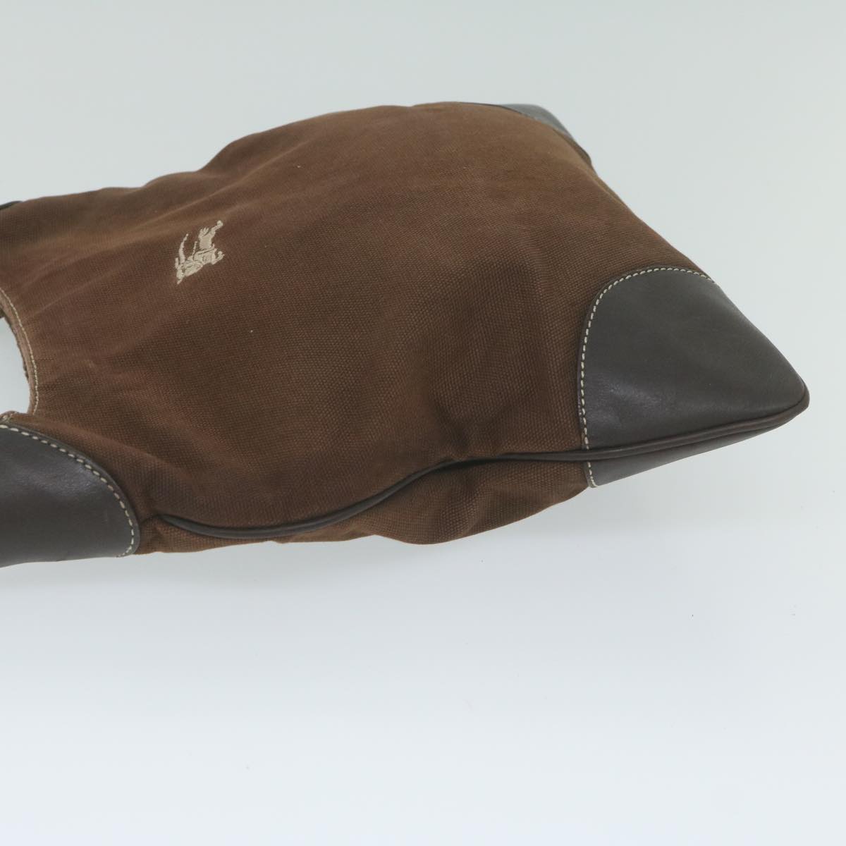 BBERRY Blue Label Shoulder Bag Canvas Brown Auth ti