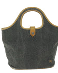 BBERRY Blue Label Hand Bag Canvas Gray Auth ti