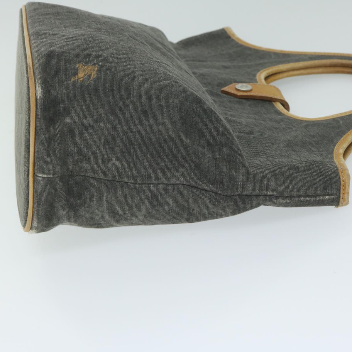 BBERRY Blue Label Hand Bag Canvas Gray Auth ti