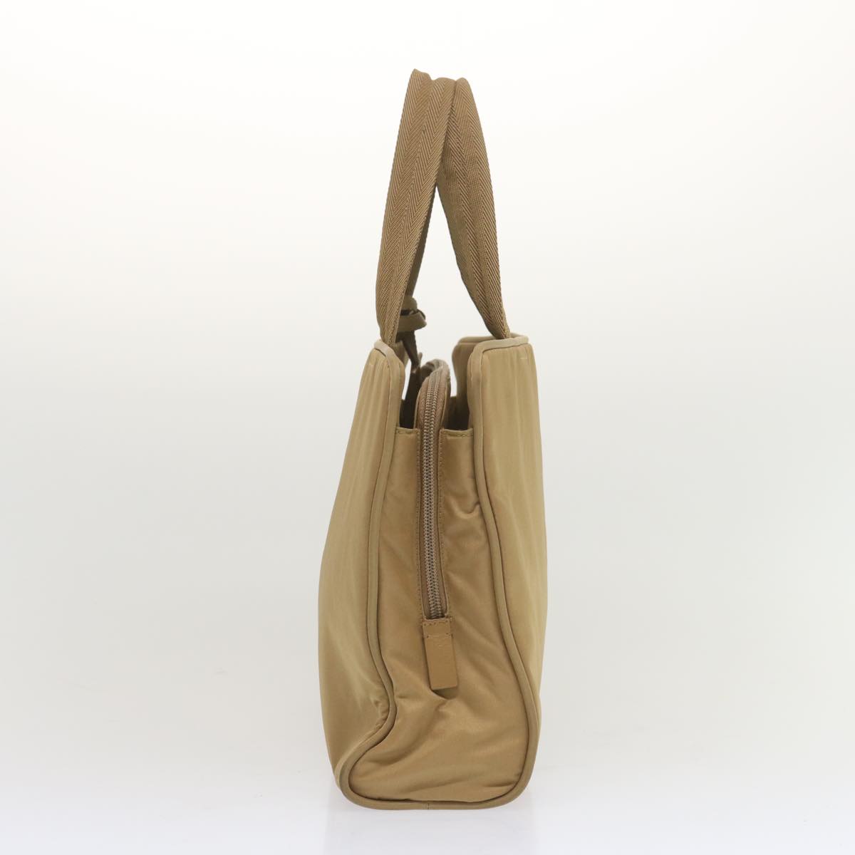 PRD Hand Bag Nylon Beige Auth ti