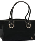 BBERRY Blue Label Hand Bag Wool Black Auth ti
