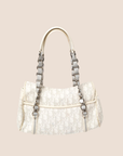 CHRISTIAN DOR WHITE & GREY ROMANTIQUE TROTTER HANDBAG