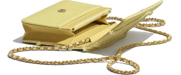 Chanel Wallet On Chain – WOC Classic Caviar SiLVer-Toned Metal Light Yellow
