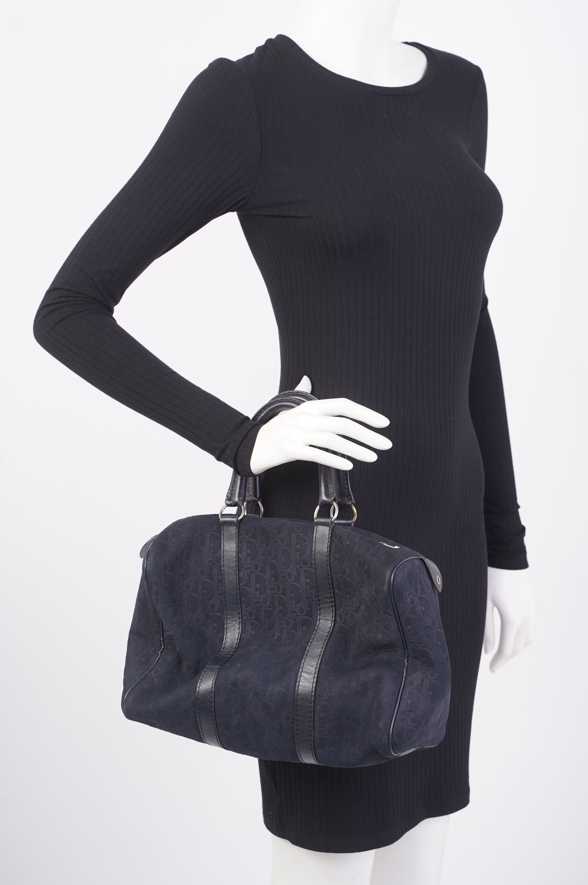 Christian DOR Boston Bag Navy Technical Fabric