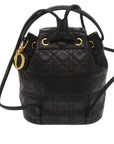 CHRISTIAN DOR Canage Lady DOR Backpack Lamb Skin Black Auth ykA