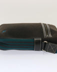 BBERRY Blue Label Shoulder Bag Canvas Black Auth yk