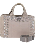 PRD Bijoux Canapa MM Hand Bag Canvas way Gray Auth yk